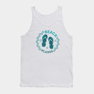 Beach Please // Fun Summer Flip Flop Badge Tank Top